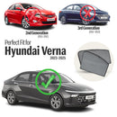 Autofact Vehicle specific Z Black Sunshades for Hyundai Verna (2023-2025) – UV Protection, Privacy & Heat Control (Set of 4)