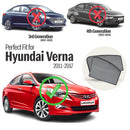 Autofact Vehicle specific Z Black Sunshades for Hyundai Verna (2011-2017) – UV Protection, Privacy & Heat Control (Set of 4)