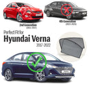 Autofact Vehicle specific Z Black Sunshades for Hyundai Verna (2017-2022) – UV Protection, Privacy & Heat Control (Set of 4)