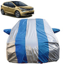 Tata Altroz fitted with Altroz Car Cover Waterproof full body blue and silver striped cover