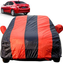 Amaze New Model Car Cover Waterproof red and black striped full sedan cover with mirror pockets on Honda Amaze