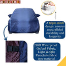 Brezza Car Cover Waterproof in blue with triple-stitch design and lightweight waterproof Oxford fabric