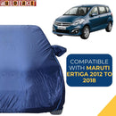 Blue car body cover for Maruti Ertiga showing full fit compatible with 2012 to 2018 Ertiga Car Cover Waterproof