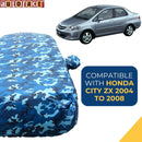 Honda City Zx Car Cover Waterproof blue camouflage full body cover for 2004 to 2008 Honda City ZX