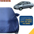 Blue fitted Honda City Zx Car Cover  Waterproof with mirror pockets protecting 2004 to 2008 Honda City ZX sedan