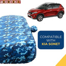 Sonet Car Cover Waterproof blue camouflage full body car cover with mirror pockets for Kia Sonet