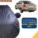 Swift Car Cover Waterproof for Maruti Swift Dzire old model 2005 to 2011 gray full body cover with mirror pockets