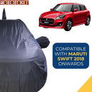 Swift Car Cover Waterproof for Maruti Swift 2018 onwards, protective black car body cover