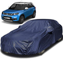 Maruti Brezza covered with navy blue Brezza Car Cover Waterproof protecting the car body