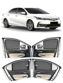 Autofact Vehicle specific Z Black Sunshades for Toyota Corolla Altis (2015-2018) – UV Protection, Privacy & Heat Control (Set of 4)