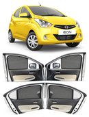 Autofact Vehicle specific Z Black Sunshades for Hyundai Eon | UV Protection, Privacy & Heat Control (Set of 4)