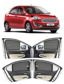 Autofact Vehicle specific Z Black Sunshades for Ford Figo (2015-2019) – UV Protection, Privacy & Heat Control (Set of 4)