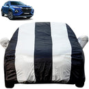 Maruti Fronx full body striped car cover fitted with mirror pockets Fronx Car Cover Waterproof for dust and rain protection