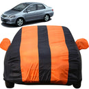 Honda City Zx Car Cover Waterproof orange and black striped full car cover with mirror pockets