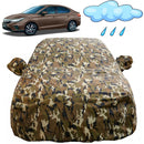 Camo full car cover with mirror pockets protecting Honda City sedan from rain and dust Honda City Idtech Car Cover Waterproof