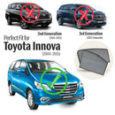 Autofact Vehicle specific Z Black Sunshades for Toyota Innova (2000-2016) – UV Protection, Privacy & Heat Control (Set of 4)