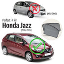 Autofact Vehicle specific Z Black Sunshades for Honda Jazz – UV Protection, Privacy & Heat Control (Set of 4)