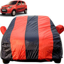 Maruti Alto Car Cover Waterproof in black and red stripes designed for Maruti Alto 800 protection