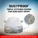 Dustproof Maruti Baleno Car Cover with triple stitched fabric for zero dust entry and long-lasting shine