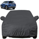 Black protective Maruti Grand Vitara Car Cover fitted over a car with side mirror pockets