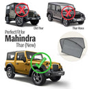 Autofact Vehicle specific Z Black Sunshades for New Mahindra Thar – UV Protection, Privacy & Heat Control (Set of 4)