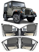 Autofact Vehicle specific Z Black Sunshades for Old Mahindra Thar – UV Protection, Privacy & Heat Control (Set of 4)