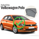 Autofact Vehicle specific Z Black Sunshades for Volkswagen Polo – UV Protection, Privacy & Heat Control (Set of 4)