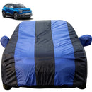 Punch Car Cover Waterproof for Tata Punch in blue and black stripes protecting the car body