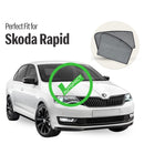Autofact Vehicle specific Z Black Sunshades for Skoda Rapid – UV Protection, Privacy & Heat Control (Set of 4)