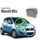 Autofact Vehicle specific Z Black Sunshades for Maruti Ritz – UV Protection, Privacy & Heat Control (Set of 4)