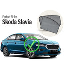Autofact Vehicle specific Z Black Sunshades for Skoda Slavia – UV Protection, Privacy & Heat Control (Set of 4)
