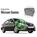 Autofact Vehicle specific Z Black Sunshades for Nissan Sunny – UV Protection, Privacy & Heat Control (Set of 4)