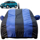 Swift Car Cover Waterproof in blue and black striped pattern for Maruti Swift Dzire 2012 to 2016