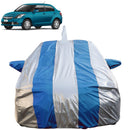 Swift Dzire Car Cover Waterproof blue and silver striped full body cover for Maruti Swift Dzire 2012 to 2016