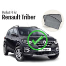 Autofact Vehicle specific Z Black Sunshades for Renault Triber – UV Protection, Privacy & Heat Control (Set of 4)