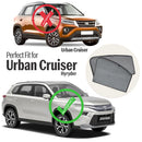 Autofact Vehicle specific Z Black Sunshades for Toyota Urban Cruiser Hyryder – UV Protection, Privacy & Heat Control (Set of 4)