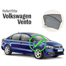 Autofact Vehicle specific Z Black Sunshades for Volkswagen Vento – UV Protection, Privacy & Heat Control (Set of 4)