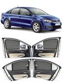 Autofact Vehicle specific Z Black Sunshades for Volkswagen Vento – UV Protection, Privacy & Heat Control (Set of 4)
