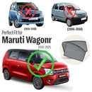 Autofact Vehicle specific Z Black Sunshades for Maruti Wagon R (2019-2025) – UV Protection, Privacy & Heat Control (Set of 4)