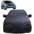 Wagonr Car Cover Waterproof in black fitted on a Maruti Wagonr with mirror protection