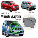 Autofact Vehicle specific Z Black Sunshades for Maruti Wagon R (2010-2018) – UV Protection, Privacy & Heat Control (Set of 4)