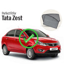 Autofact Vehicle specific Z Black Sunshades for Tata Zest – UV Protection, Privacy & Heat Control (Set of 4)